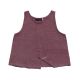 Women's Sleeveless Front Slit Linen Top - Handwoven Linen