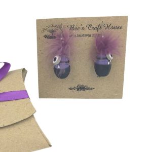 Bee Craft House Hand Made Paper Quilling Pom Pom Earrings