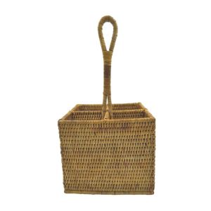 Rattan Utensil Caddy/Condiment Holder