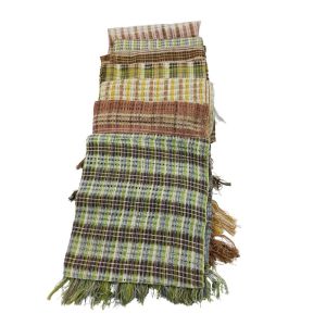 Unisex Handwoven, Natural Dye with Unique Weave Pattern Cotton  Scarf